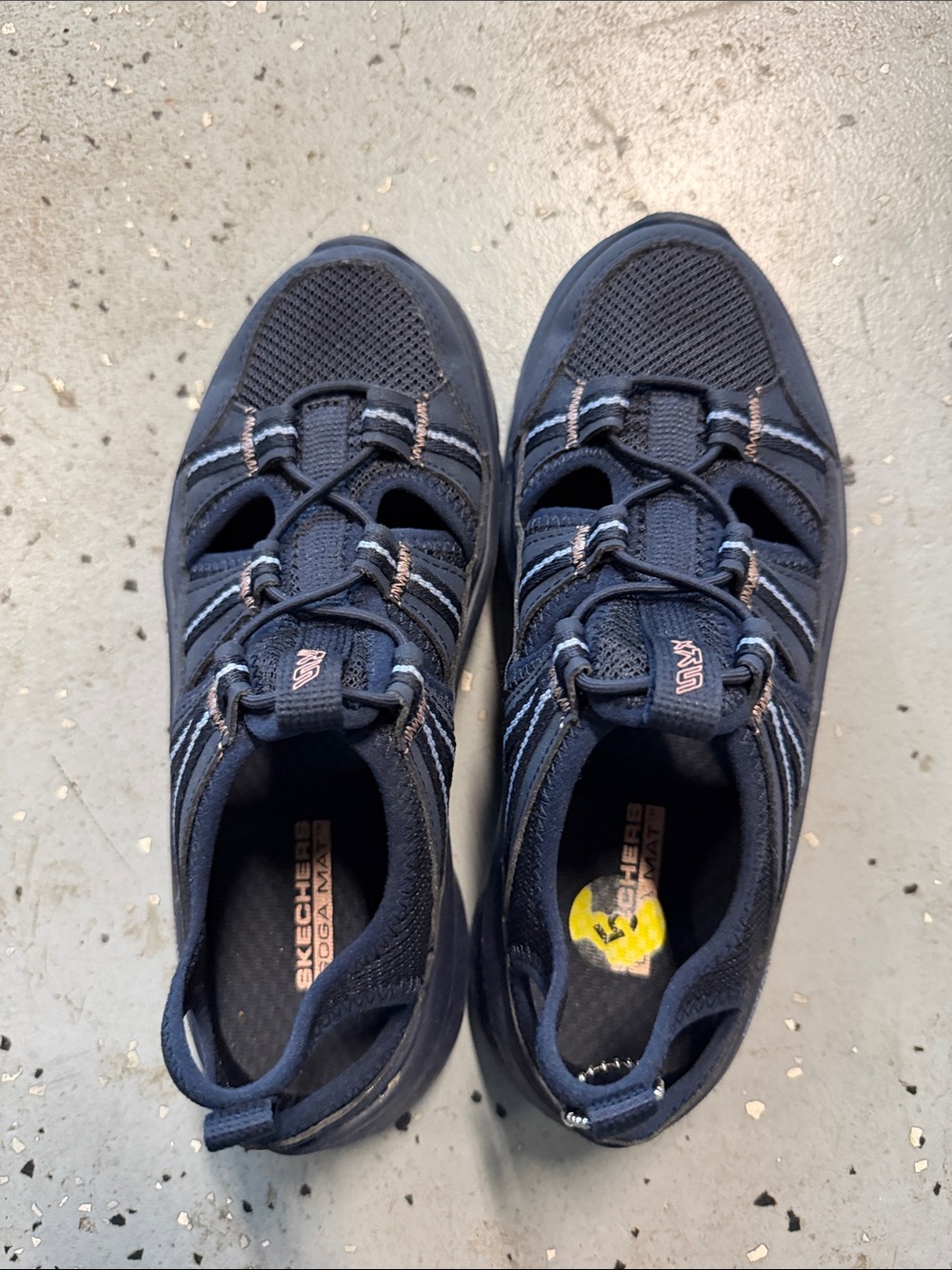 Skechers Navy and Light Pink Slip-On Athletic Sneakers